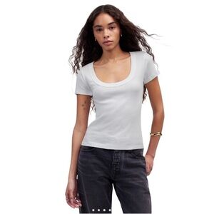 Madewell Re)generative Cotton Ribbed Scoopneck Tee